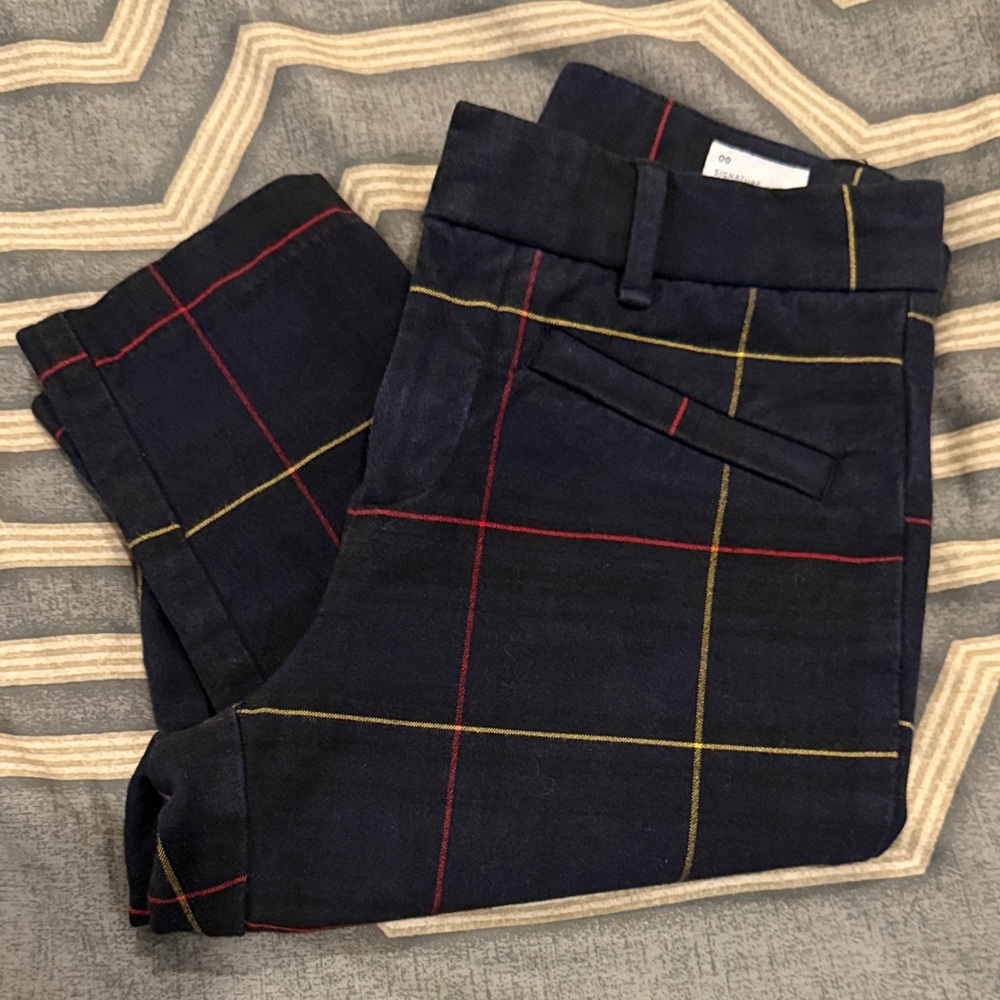 GAP Women's Navy Plaid Skinny Pants
